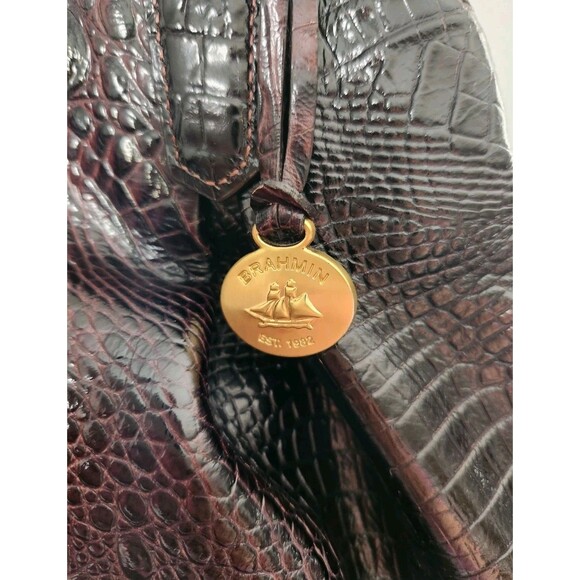 BRAHMIN Elisa Satchel  EUC - Anthracite - Beautiful Color! Scuffs SEE - Picture 6 of 16